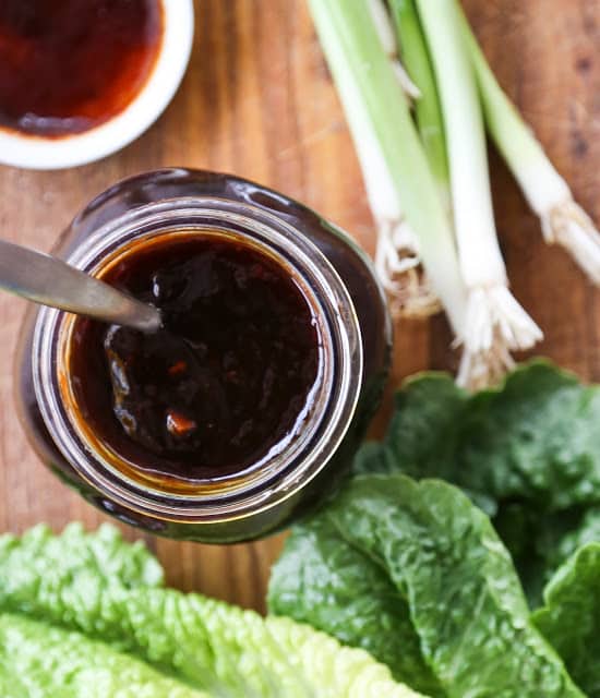 Korean Barbecue Sauce can go just about anywhere regular barbecue sauce can go, but is also wonderful with stir fries, lettuce wraps, fried rice; this sauce is an instant flavor boost to almost any food.