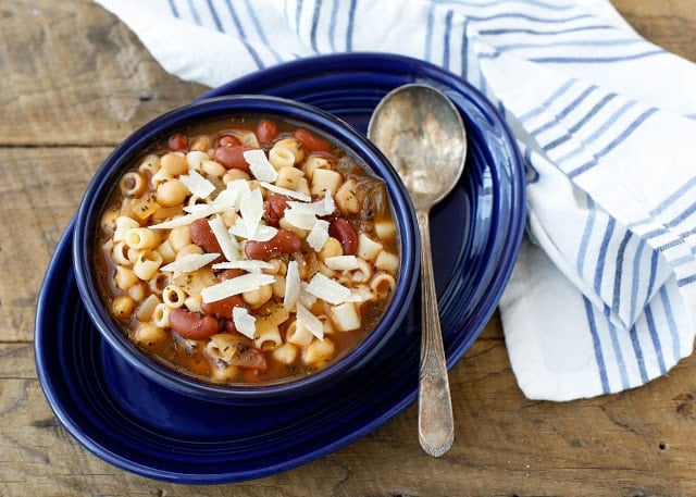 Pasta E Fagioli, or Pasta with Beans, is the perfect way to welcome fall weather! get the recipe at barefeetinthekitchen.com
