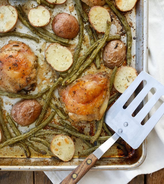 Sheet Pan Chicken Dinner - get the recipe at barefeetinthekitchen.com and enter to win your own new sheet pan set too!