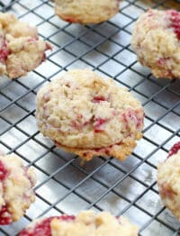 Raspberry Scone Cookies - get the recipe at barefeetinthekitchen.com