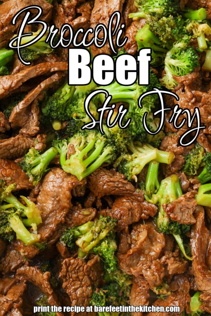 Broccoli Beef Stir Fry - close up photo with text