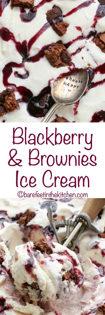 Blackberry & Brownies Ice Cream - get the recipe at barefeetinthekitchen.com