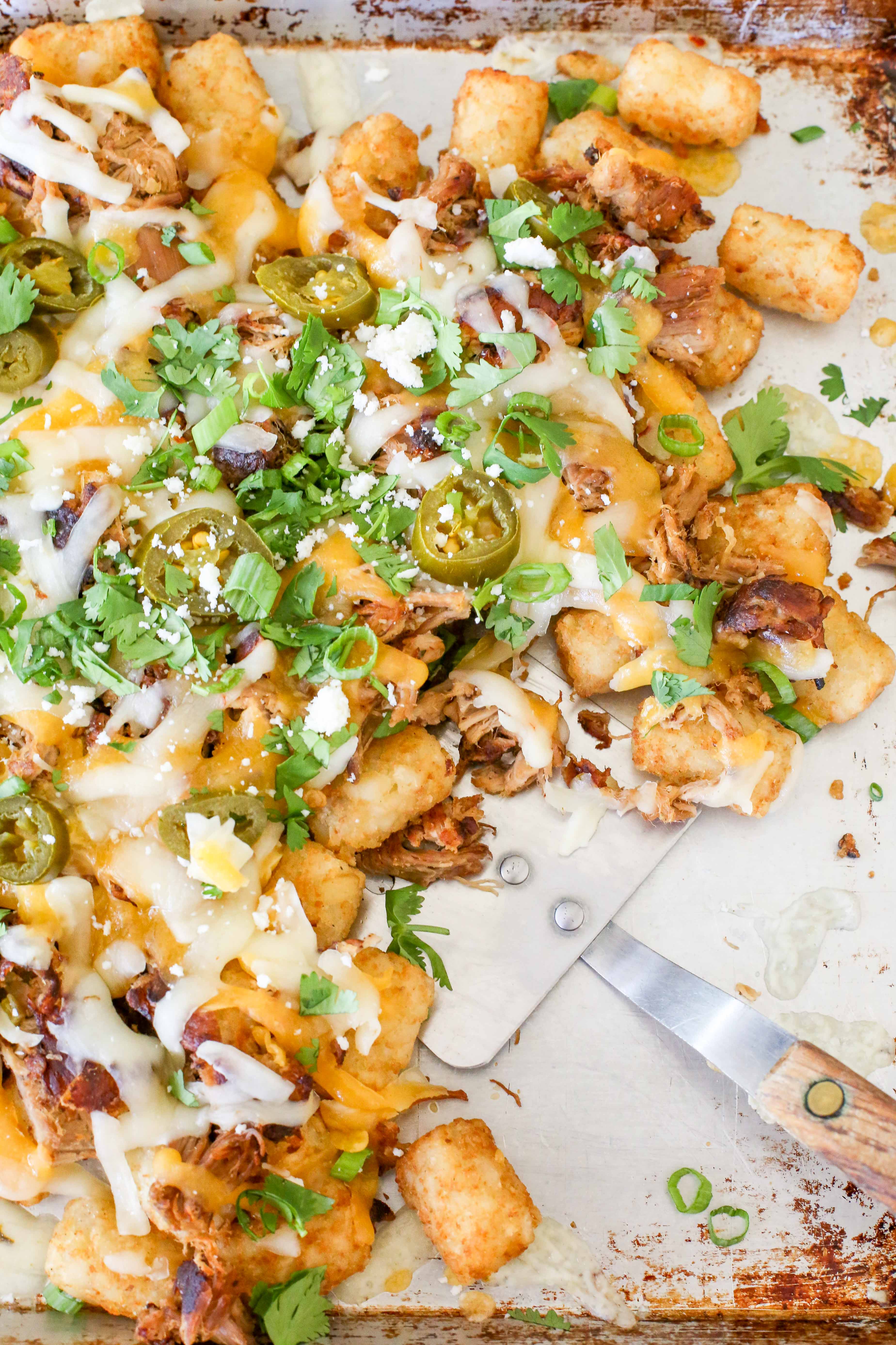 Pulled Pork Tater Tot Nachos