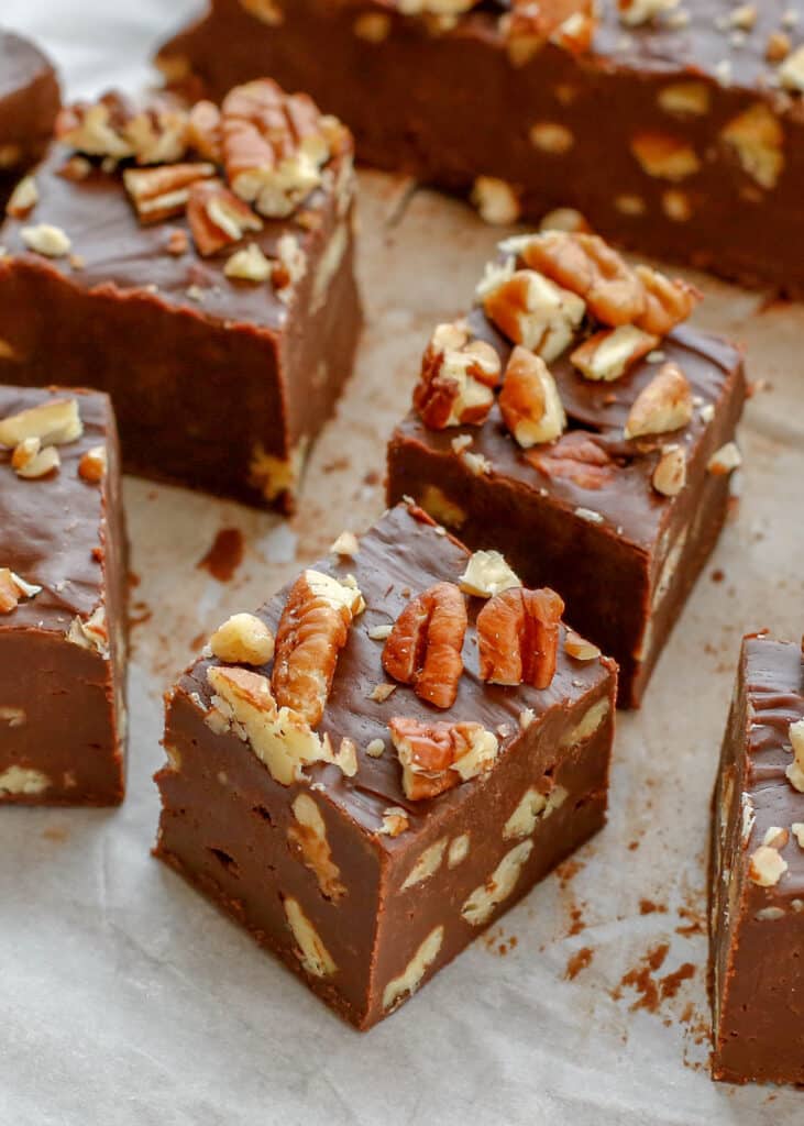 Chocolate Pecan Fudge - make it in just FIVE minutes!