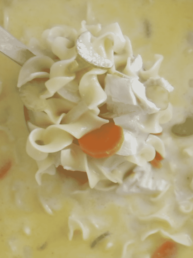 Creamy Turkey Noodle Soup is always a hit