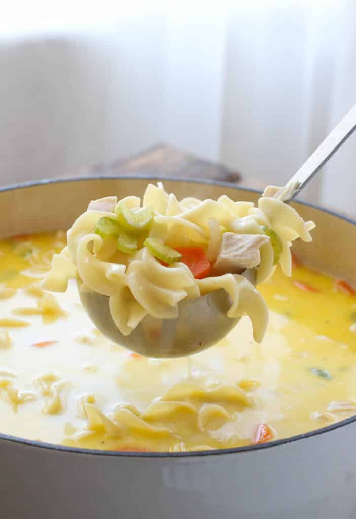 The whole family loves this Creamy Turkey Noodle Soup