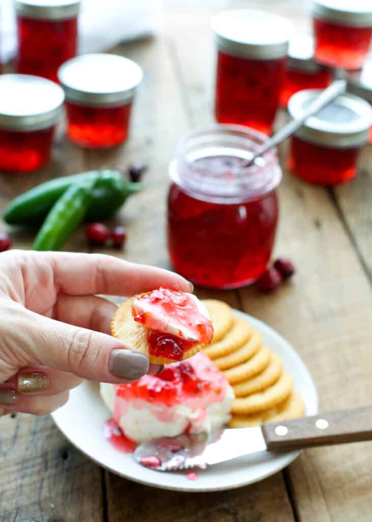 Cranberry Hot Pepper Jam is an easy appetizer everyone loves!