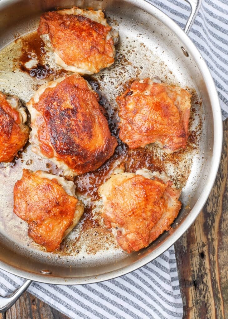 pan fried chicken in skillet