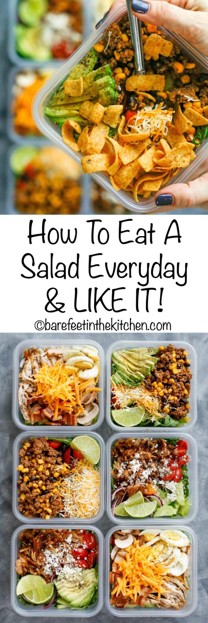 How To Eat Salad Everyday & LIKE IT! (aka the Fritos everyday diet!) get the recipes at barefeetinthekitchen.com
