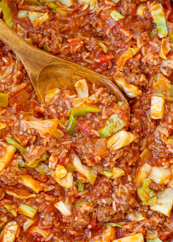 So much easier than traditional cabbage rolls, you're going to love this one pan meal!