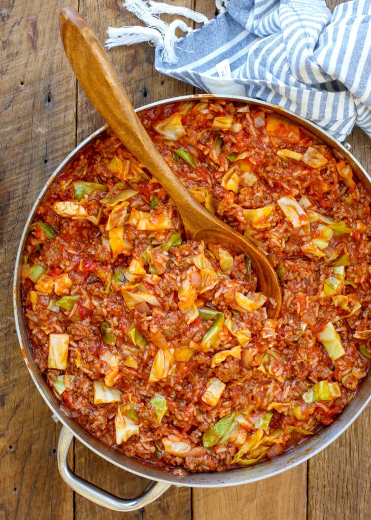 All the flavor of traditional Cabbage Rolls in a simple skillet meal!