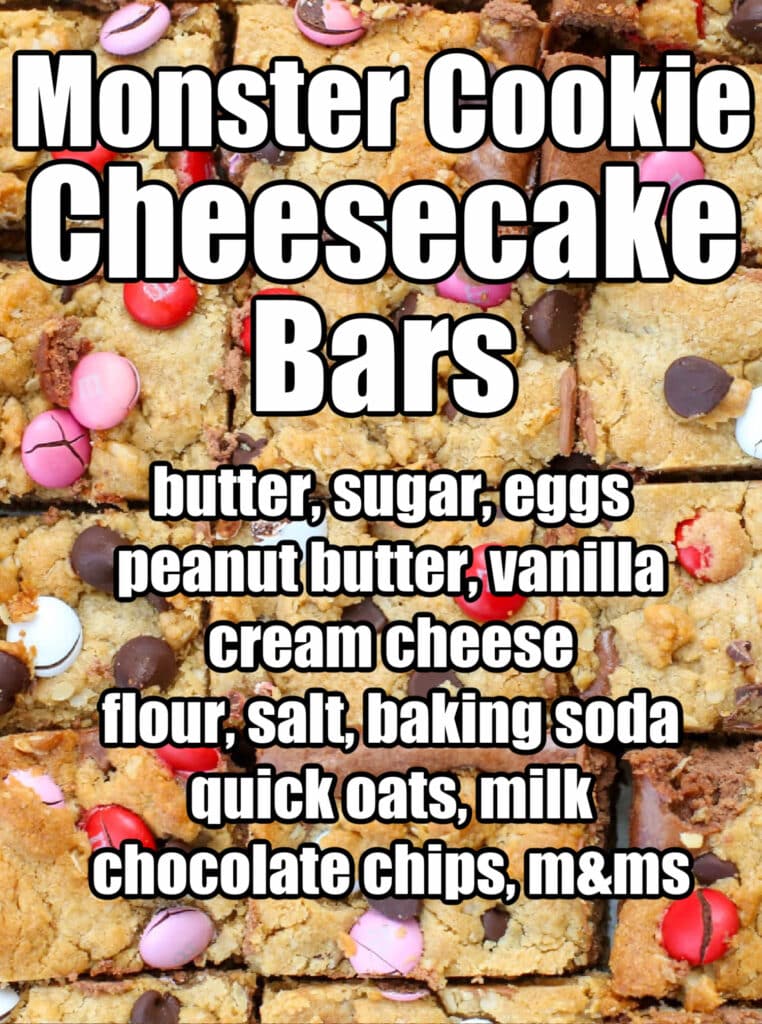Monster Cookie Cheesecake Bars FB