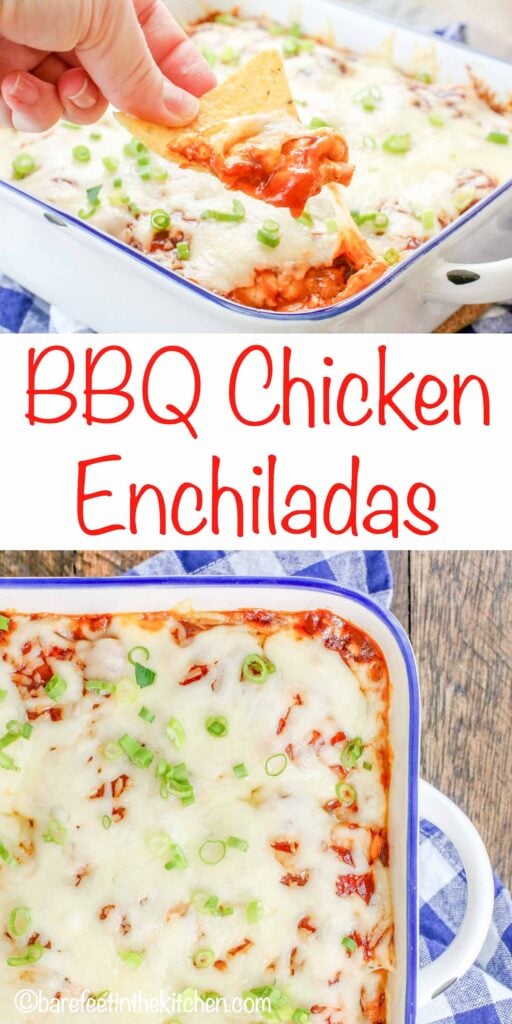 Cheesy BBQ Chicken Enchiladas
