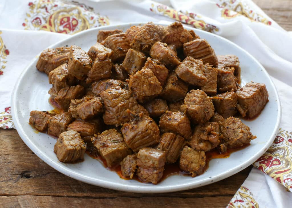 Indian Steak Bites - get the recipe at barefeetinthekitchen.com