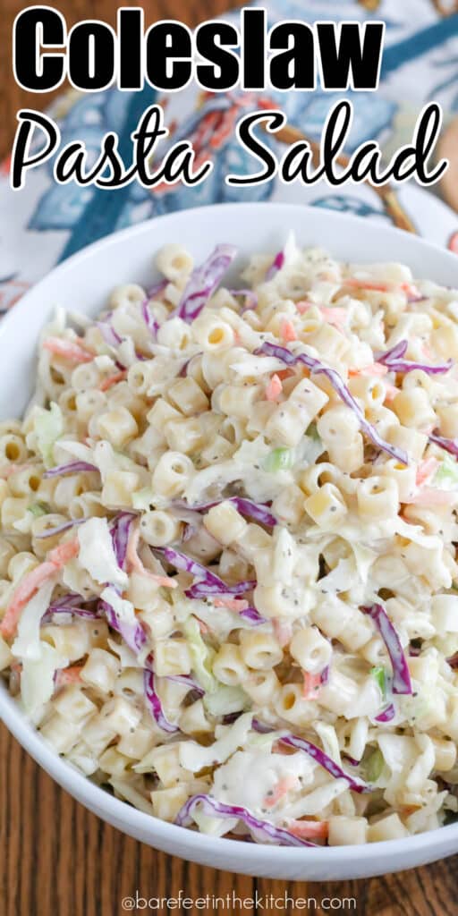 Coleslaw Pasta Salad is a terrific side dish for any meal!