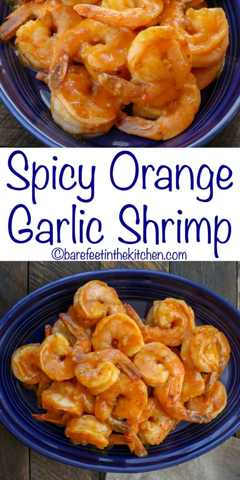 Spicy Orange Garlic Shrimp - Barefeet in the Kitchen