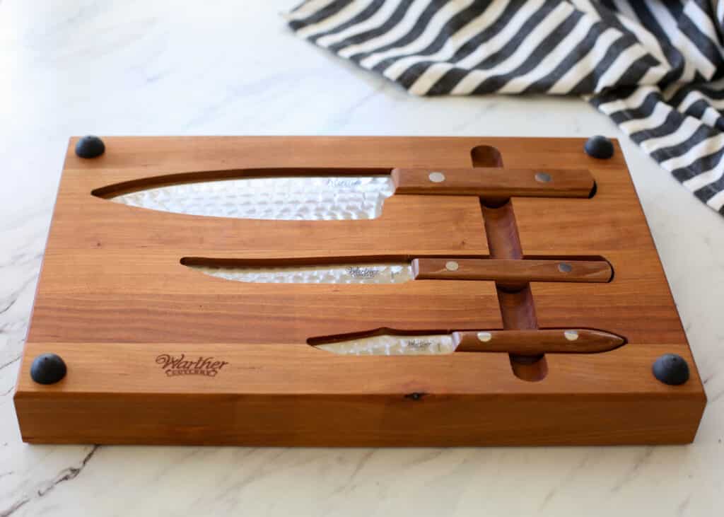 Warther Cutlery Chef Set Cutting Board with Knife Set
