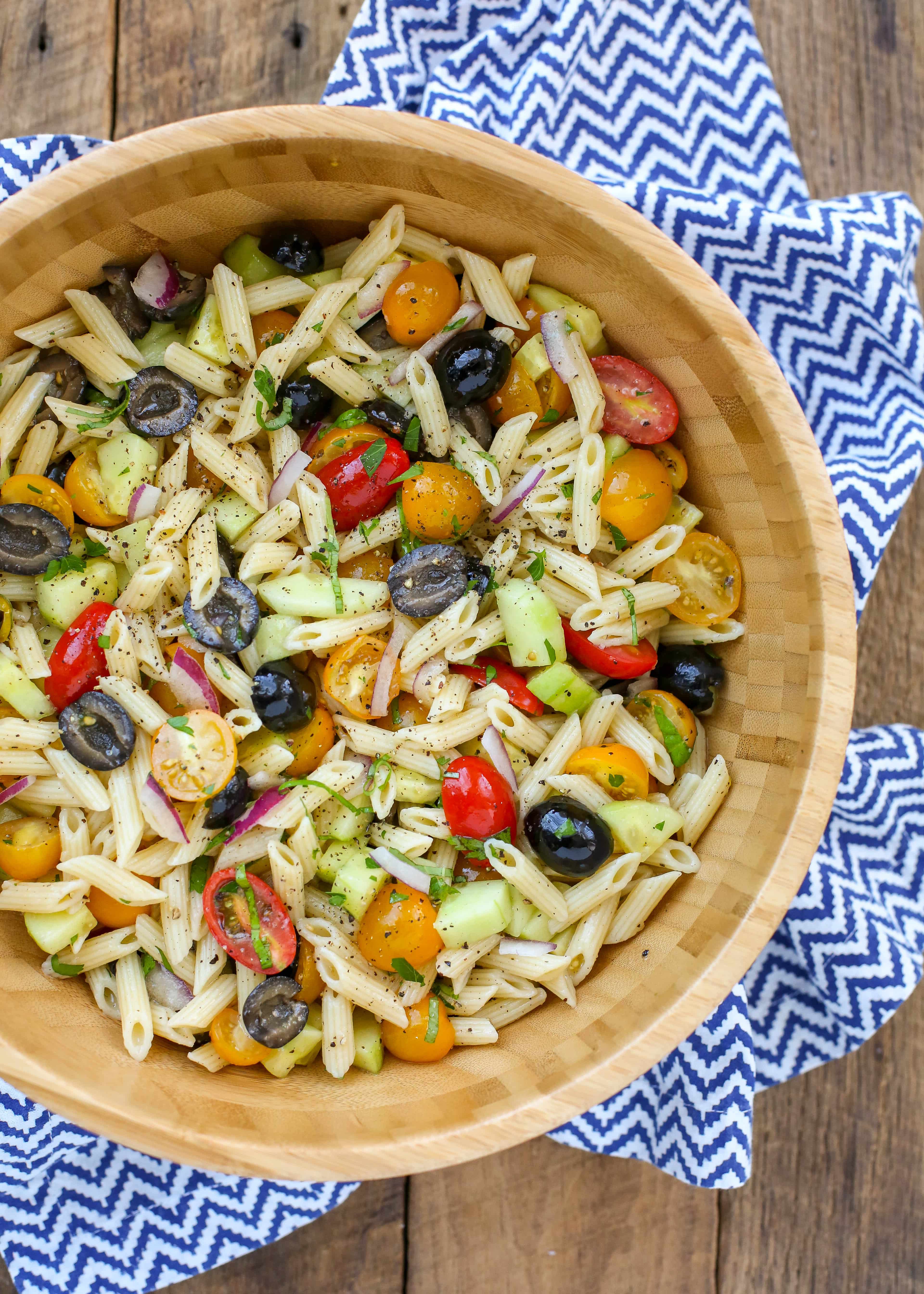 Italian Penne Pasta Salad | Barefeet In The Kitchen
