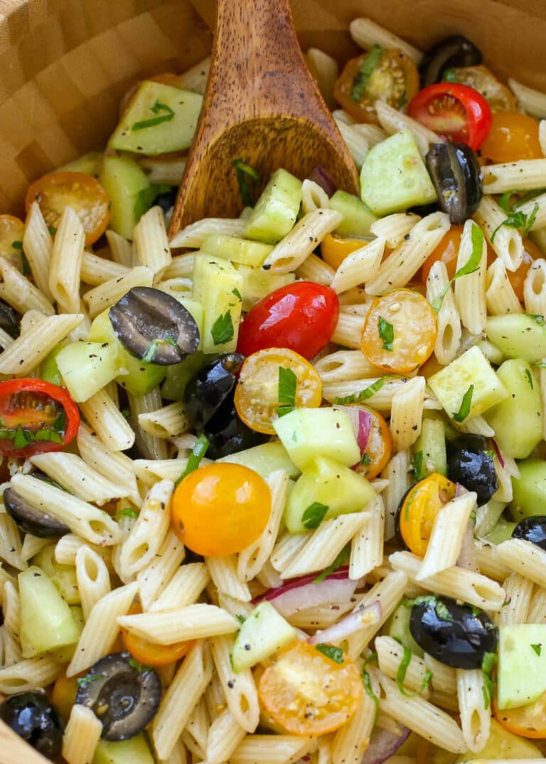 Italian Penne Pasta Salad | Barefeet In The Kitchen