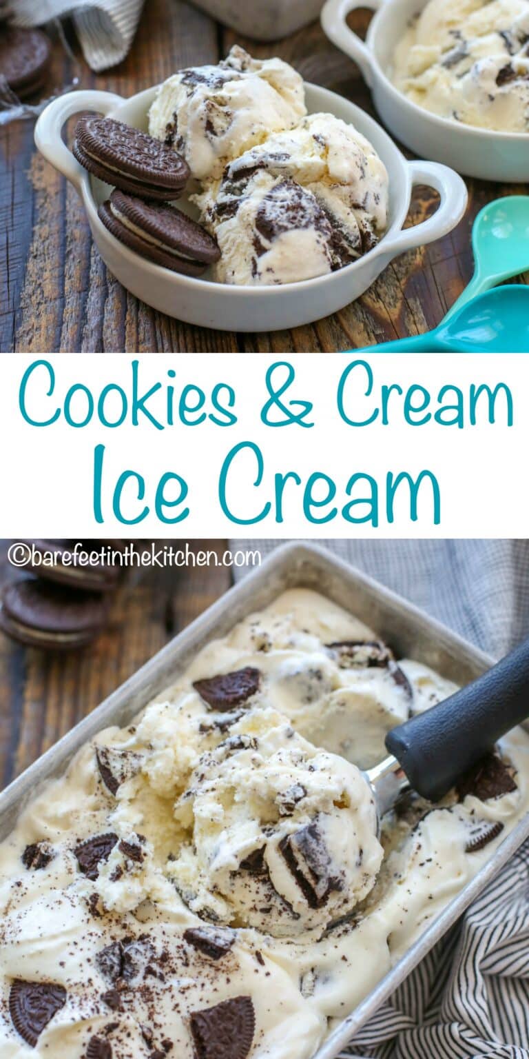 Cookies and Cream Ice Cream | Barefeet in the Kitchen