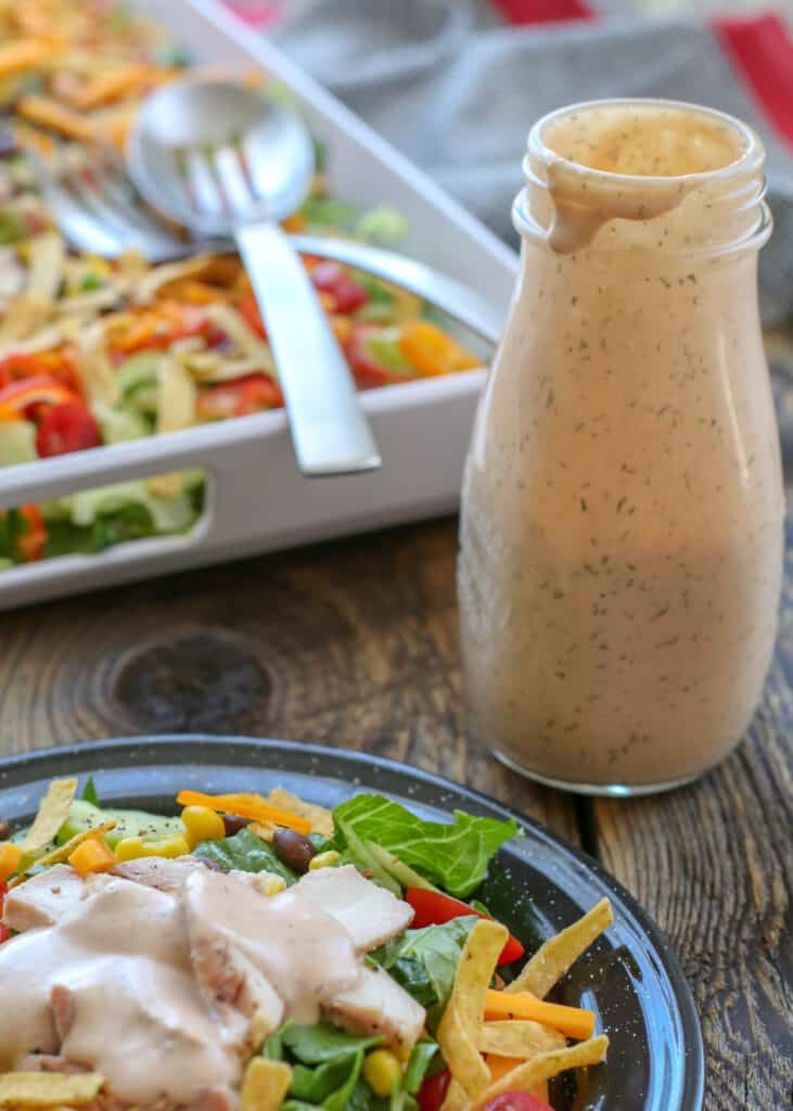 Southwest Chicken Salad with Spicy BBQ Ranch Dressing