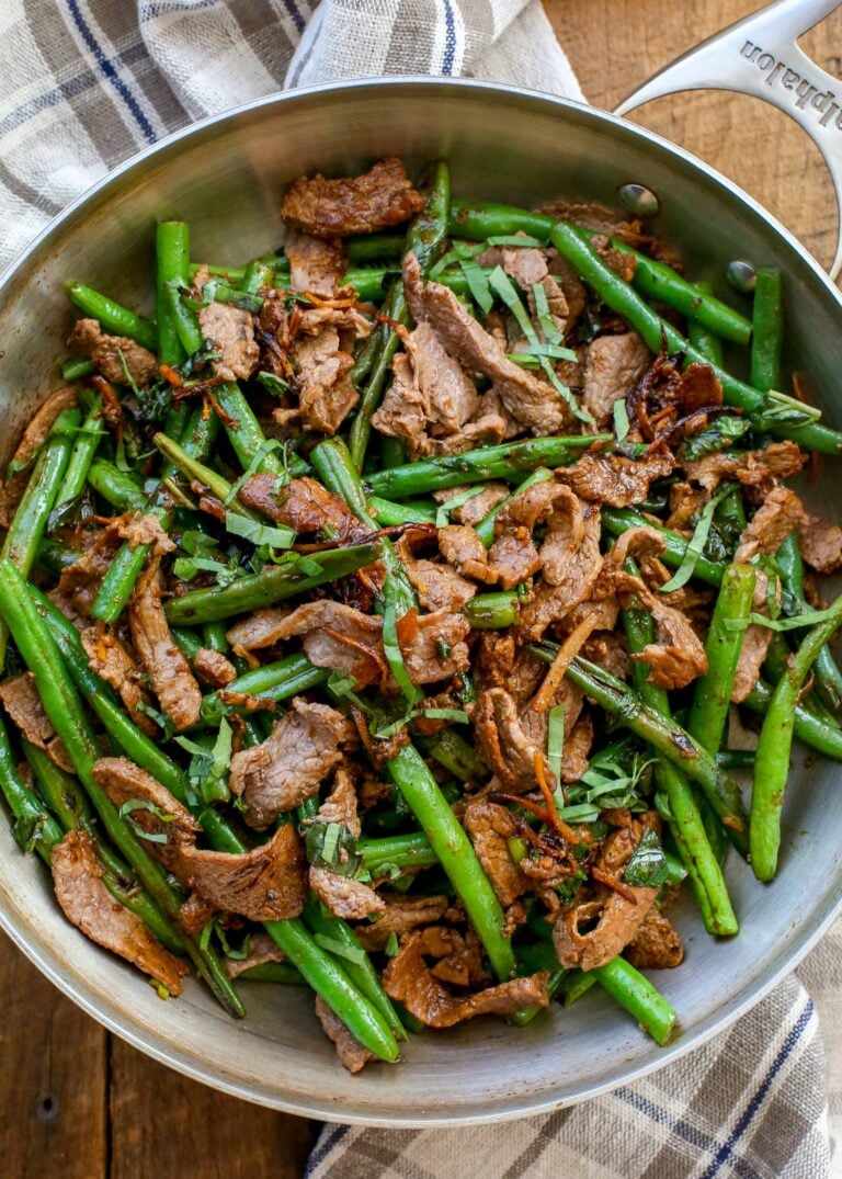 Thai Steak and Green Bean Stir Fry - Barefeet in the Kitchen