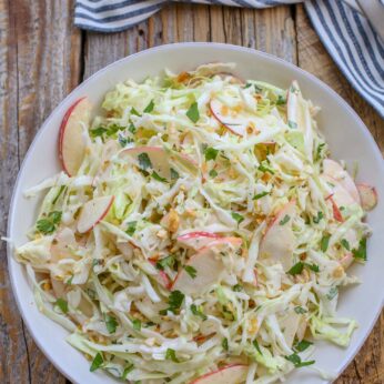 Sweet and Spicy Apple Coleslaw is a favorite