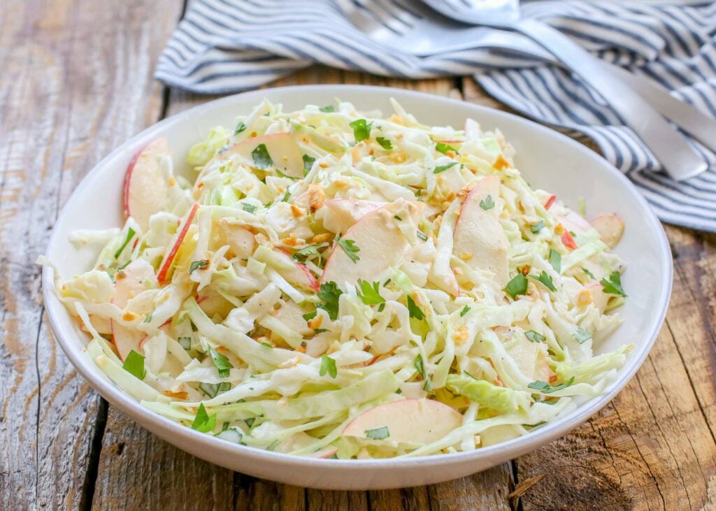 Sweet and Spicy Coleslaw with Apples