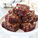 Cranberry Pecan Brownies - get the recipe at barefeetinthekitchen.com