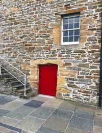 Wee little doorway in Kirkwall - see more at barefeetinthekitchen.com