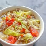 Italian White Bean, Cabbage, and Sausage Soup is a fall favorite!