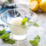 Lemon Sorbet is a favorite for any occasion! get the recipe at barefeetinthekitchen.com