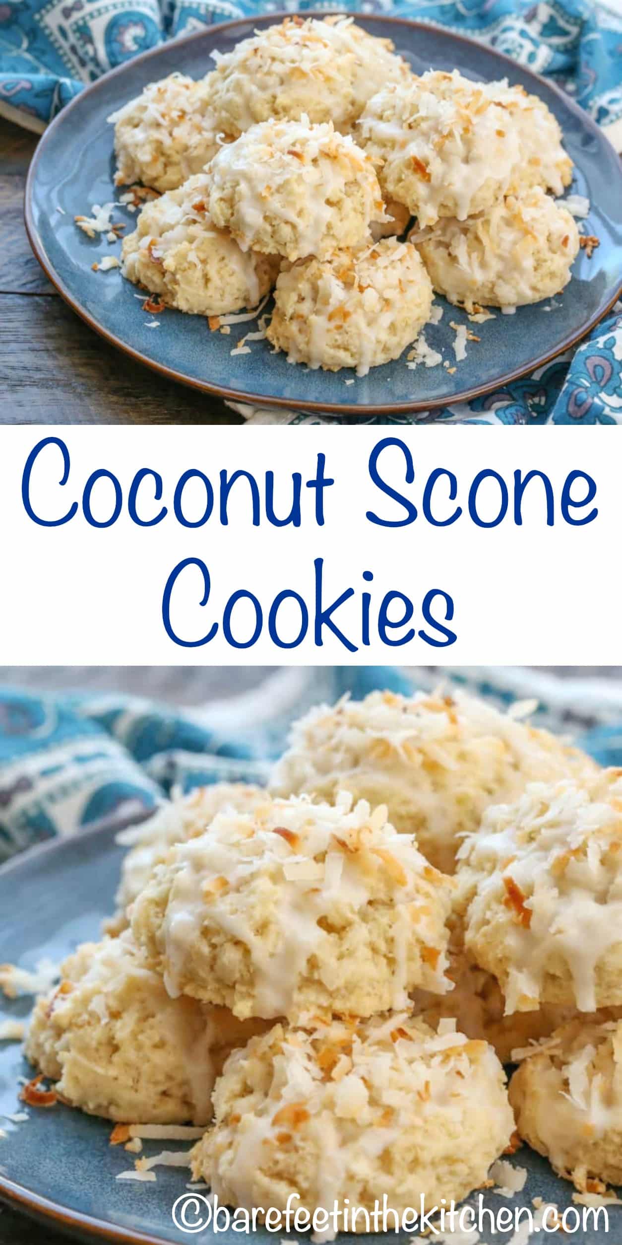 Coconut Scone Cookies - Barefeet in the Kitchen