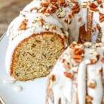 Banana Cake with Cream Cheese Frosting and Pecans