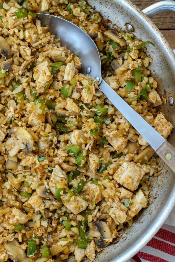 Mexican "Fried Rice" with Cauliflower and Chicken