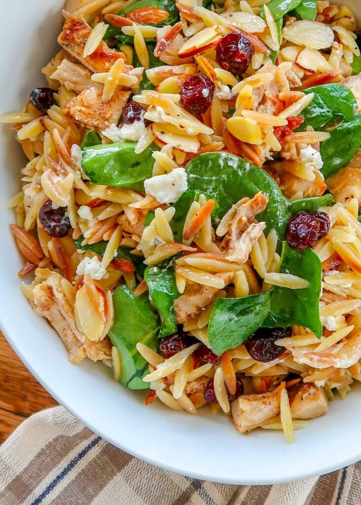 orzo salad with spinach 