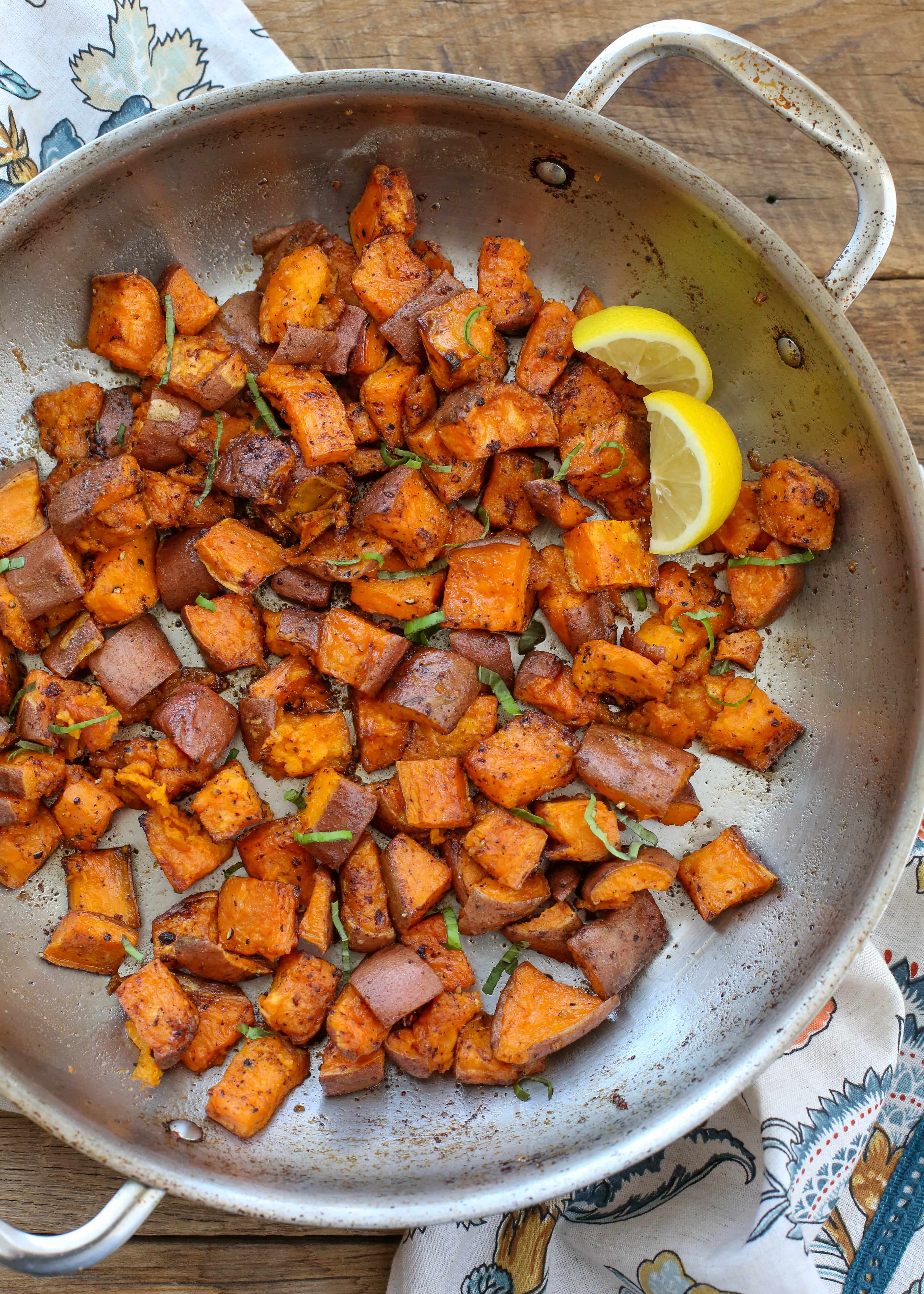 Roasted Sweet Potatoes with Lemon Butter Sauce