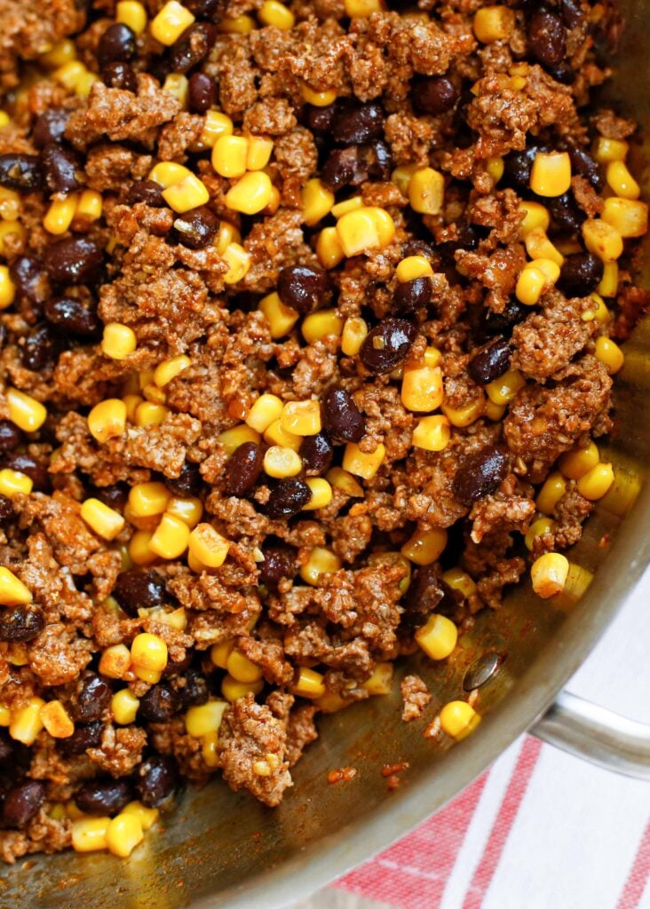 Best Taco Meat with Black Beans and Corn