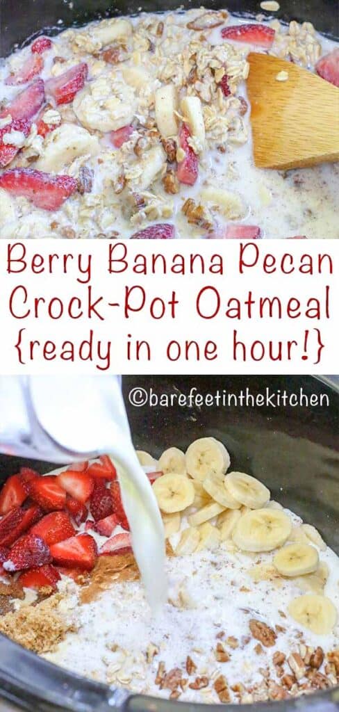 Berry Banana Crockpot Oatmeal
