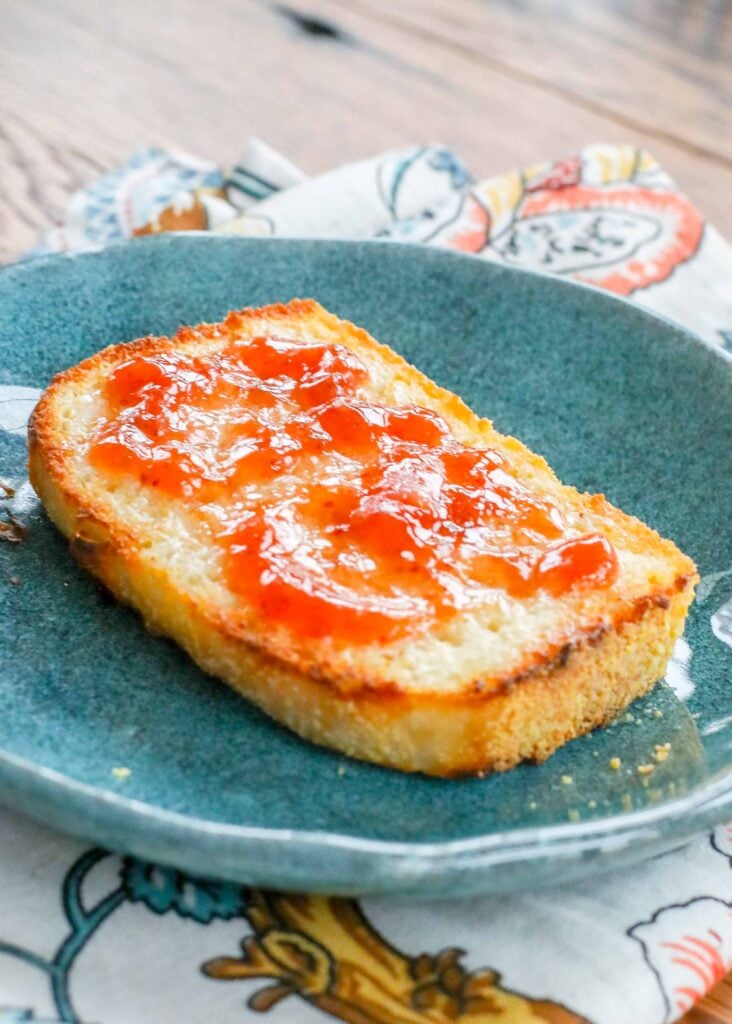 English Muffin Bread with jam