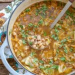 Mexican White Bean and Cabbage Soup - get the recipe at barefeetinthekitchen.com