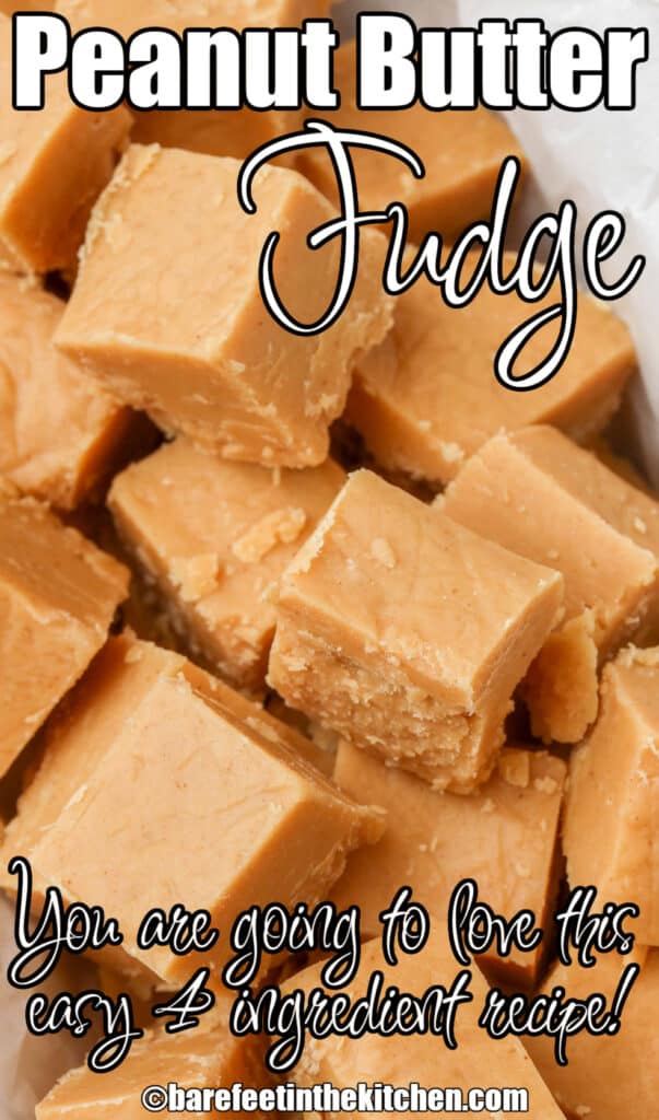 close up of fudge made with peanut butter