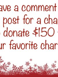Leave a comment on this post for a chance to donate $150 to your favorite charity! read more at barefeetinthekitchen.com