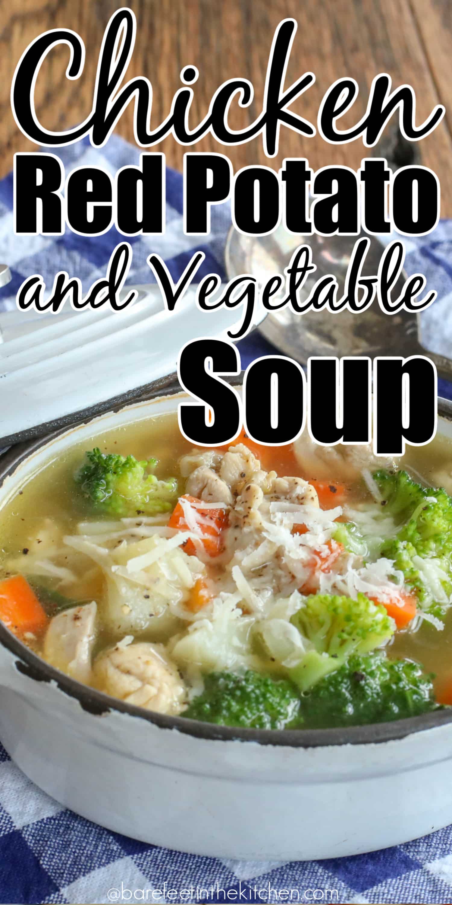 Chicken Vegetable Soup with Red Potatoes - Barefeet in the Kitchen