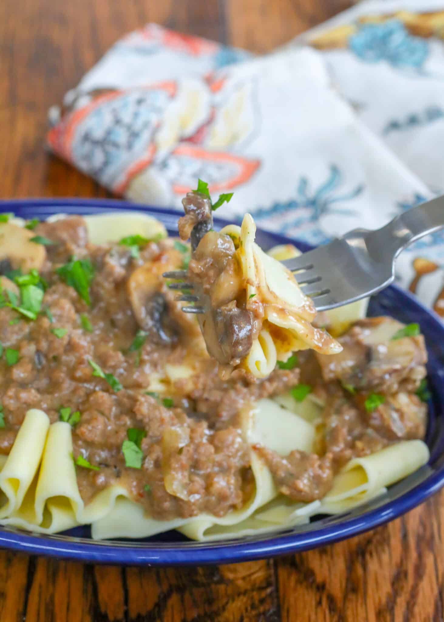 You're going to love this ground beef stroganoff from the very first bite!