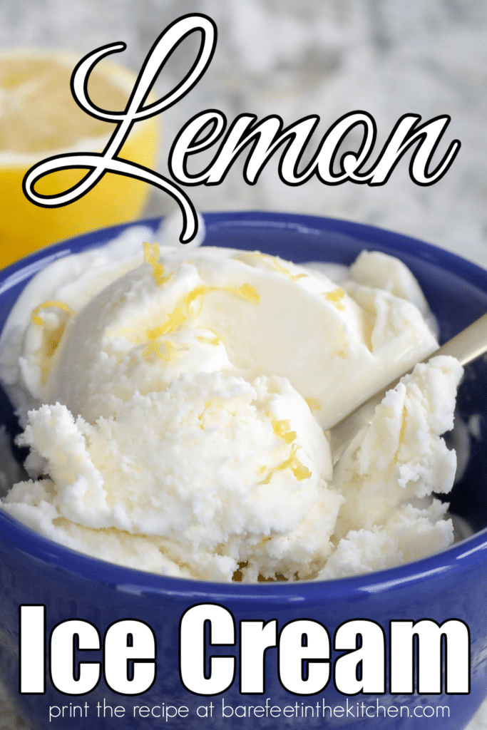 Closeup photo of homemade lemon ice cream