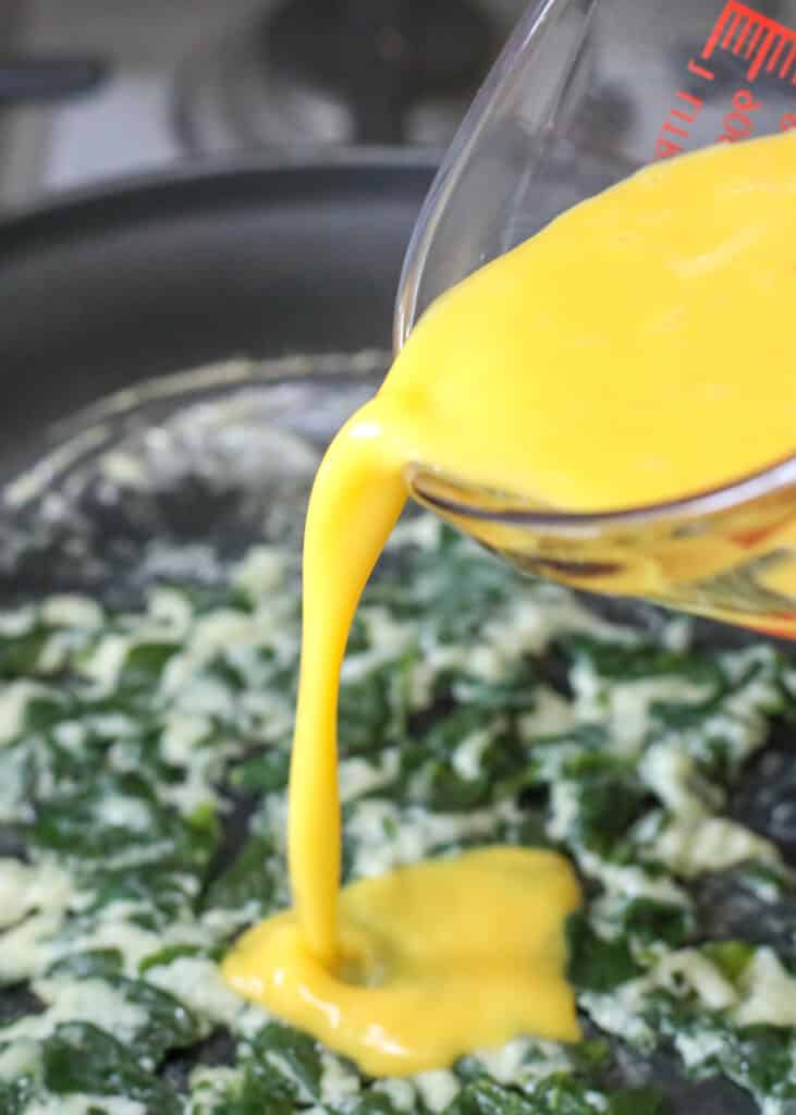 Cheesy Scrambled Eggs with Spinach - aka Power Eggs