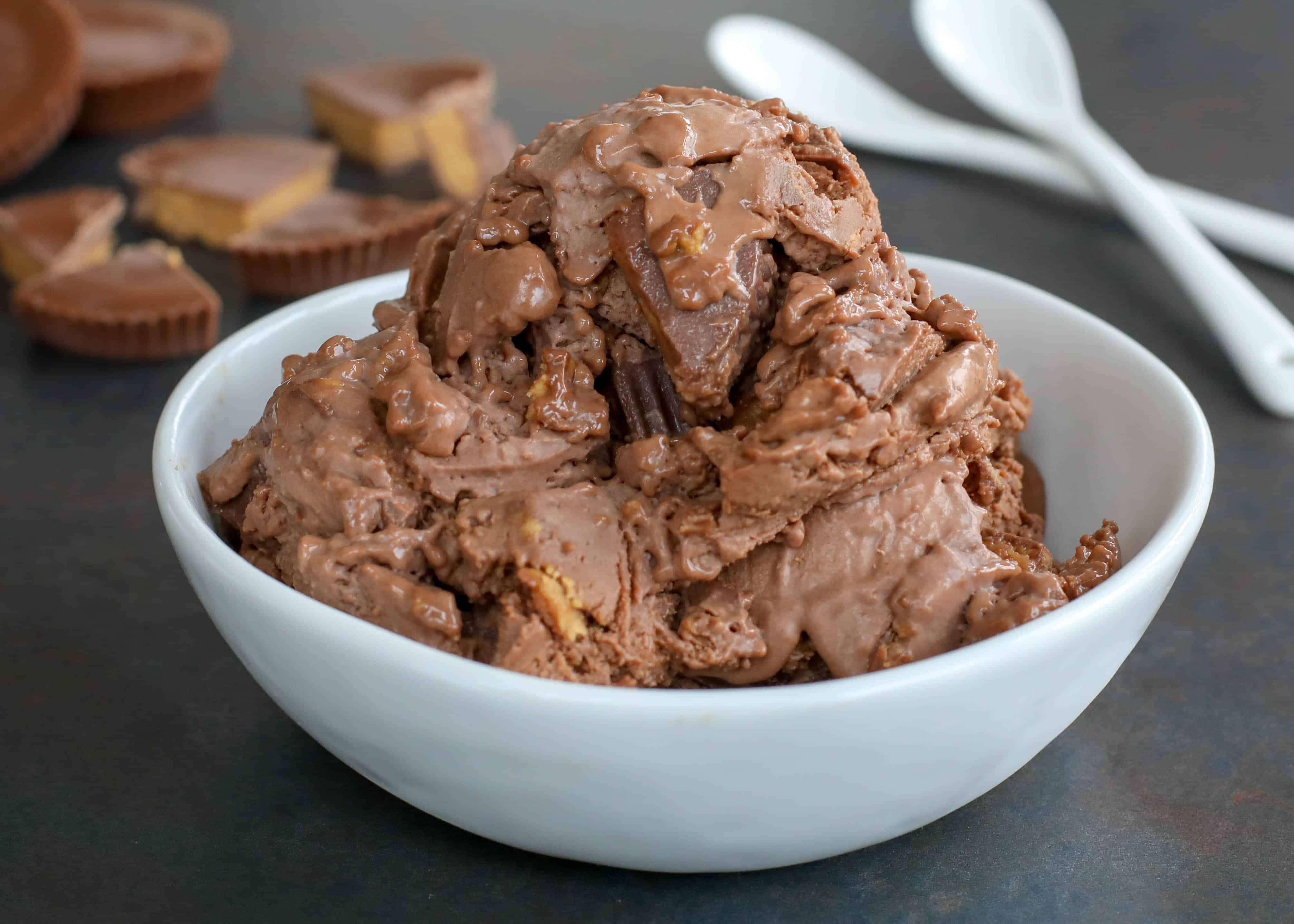 Chocolate Peanut Butter Ice Cream - Barefeet in the Kitchen