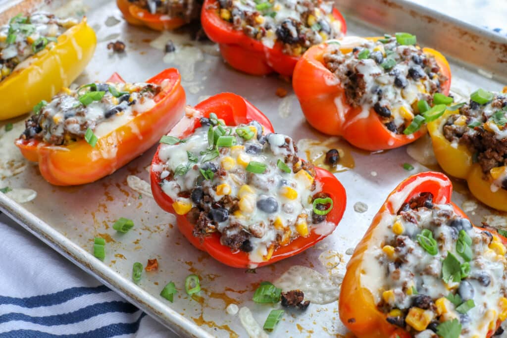 Stuffed Peppers with Black Beans and Corn