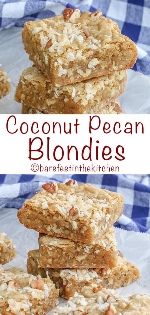 Chewy, Coconut Pecan Blondies